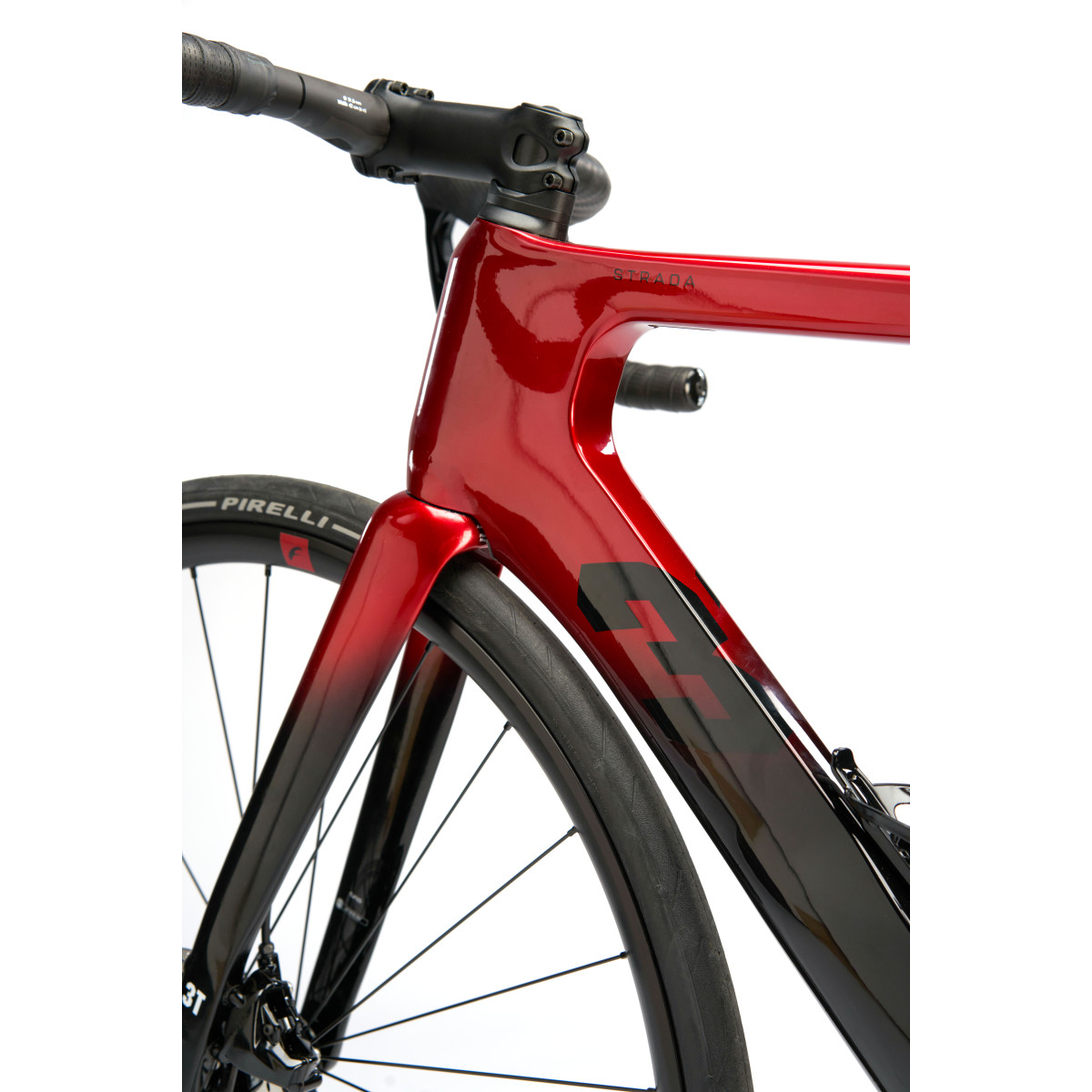 3T Strada Sram Rival AXS 2x12 Road Bike Red Black Velonova